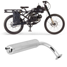 Elektrische Fahrradmotor Schalldämpfer Universeller Auspuff für 80cc 60cc 49cc 50cc