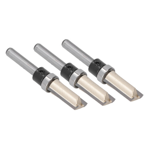 3 Stück gerader Fräser, Doppelflöte, Wolframstahl, 1