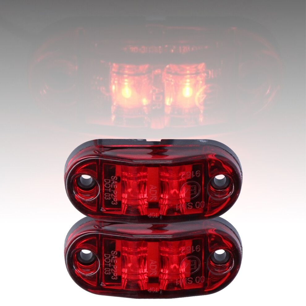 10-30V Turn Signal 2Led Side Marker For Trucks & Rvs Red/Light 4401359153762