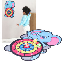 Children Elephant Hook and Loop Dartboard Set, Flannel, 68g