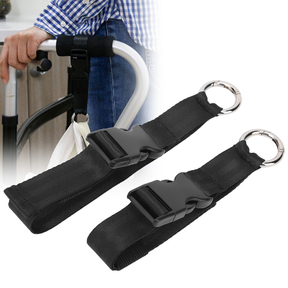 Walker Hooks Clips Organizer Nylon Hanger for Crutches Wheelchair Shopping Cart