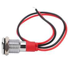 Wasserdichte LED-Metallanzeigeleuchte 10 mm 6 VDC Grün mit Kabel