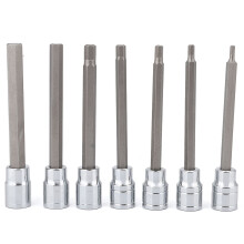 7 Stück Extra Langes Sechskant-Bitsockel-Set 3/4/5/6/7/8/10 mm Silber Blau