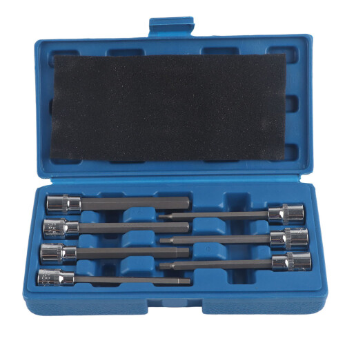 7 Stück Extra Langes Sechskant-Bitsockel-Set 3/4/5/6/7/8/10 mm Silber Blau 1