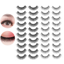 Crafted 20 Pairs Soft Thick Curly False Lashes for All Makeup Styles