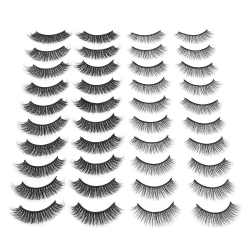 Crafted 20 Pairs Soft Thick Curly False Lashes for All Makeup Styles 2