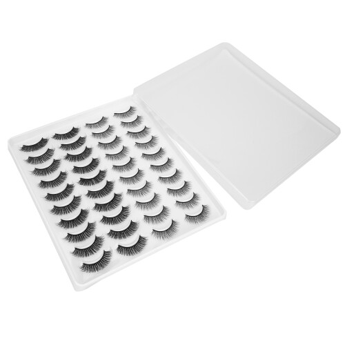 Crafted 20 Pairs Soft Thick Curly False Lashes for All Makeup Styles 1