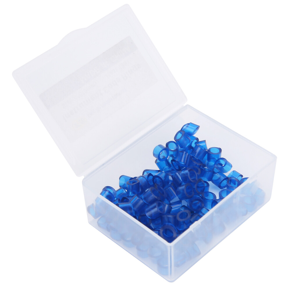 Blue 100Pcs Silicone Dental Color Code Rings For Orthodontic Instruments