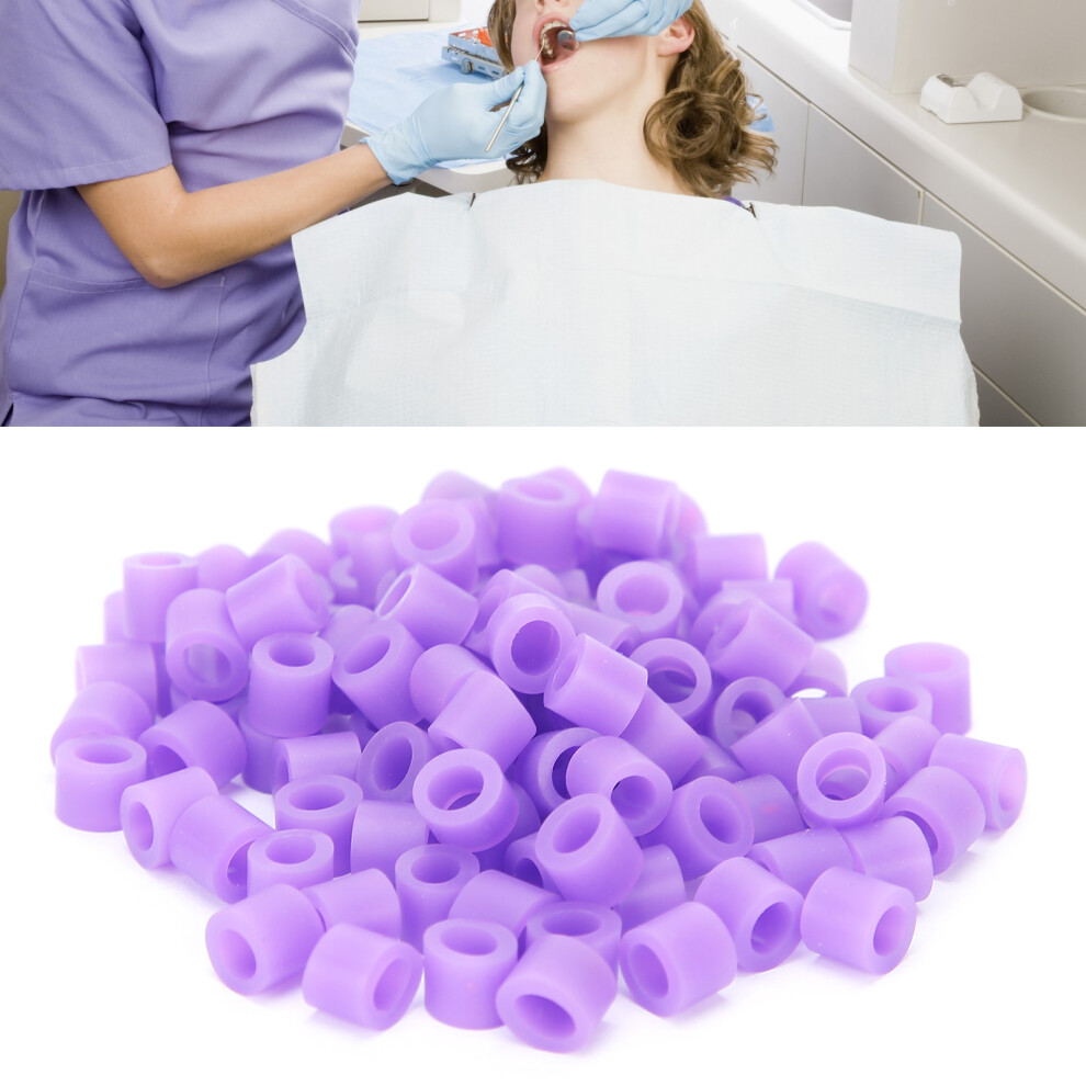 Purple 100Pcs Silicone Color Code Rings For Orthodontic Dental Instruments,