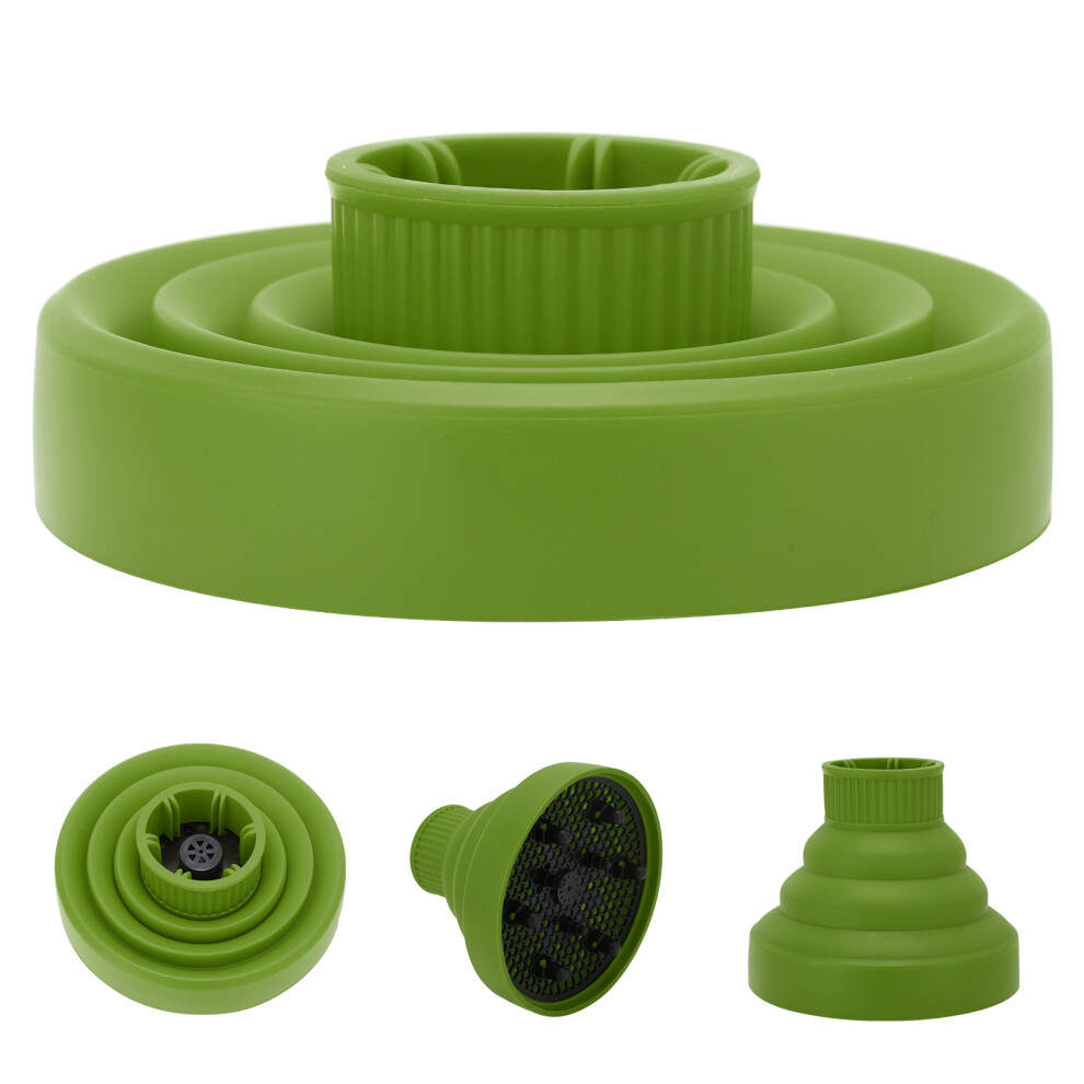 Green Portable Folding Hair Dryer Diffuser, Abs & Silicone