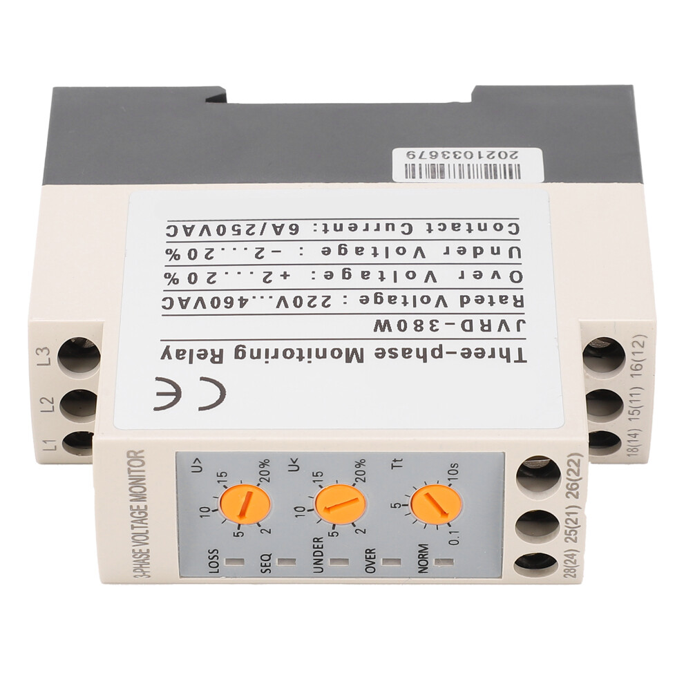Adjustable 3 Phase Voltage Protector Relay Jvrdâ380W 380V Over Under Voltage 5091359172949