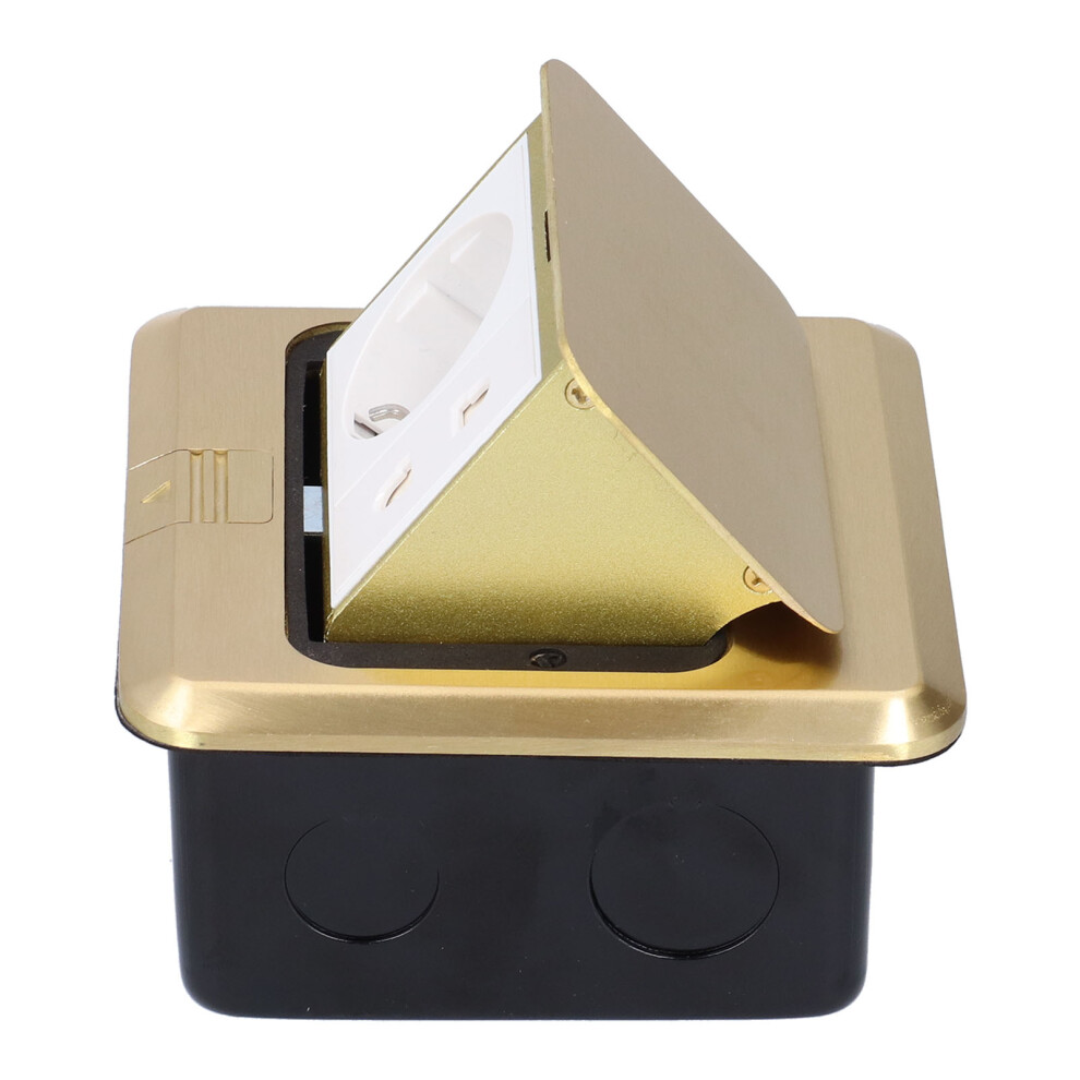Waterproof Brass Floor Socket 16A With 2-Port Outlet, 120X120mm 4991359173551