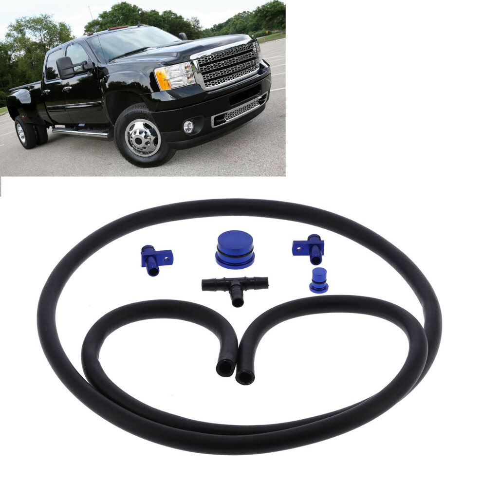 Pvc Diesel Reroute Kit For Gm Duramax 6.6L 2004.5-2010 Blue 8751359173625