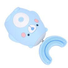 Niedliche Cartoon-Bären-U-förmige elektrische Kinderzahnbürste, 5V, 300mAh, Blau