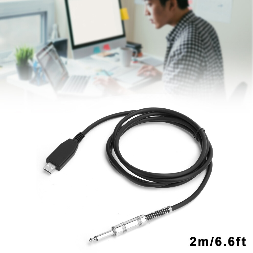 Usb Guitar Cable Usb Male To 6.35Mm Mono Jack, 2M, Audio Recording 3081359174861