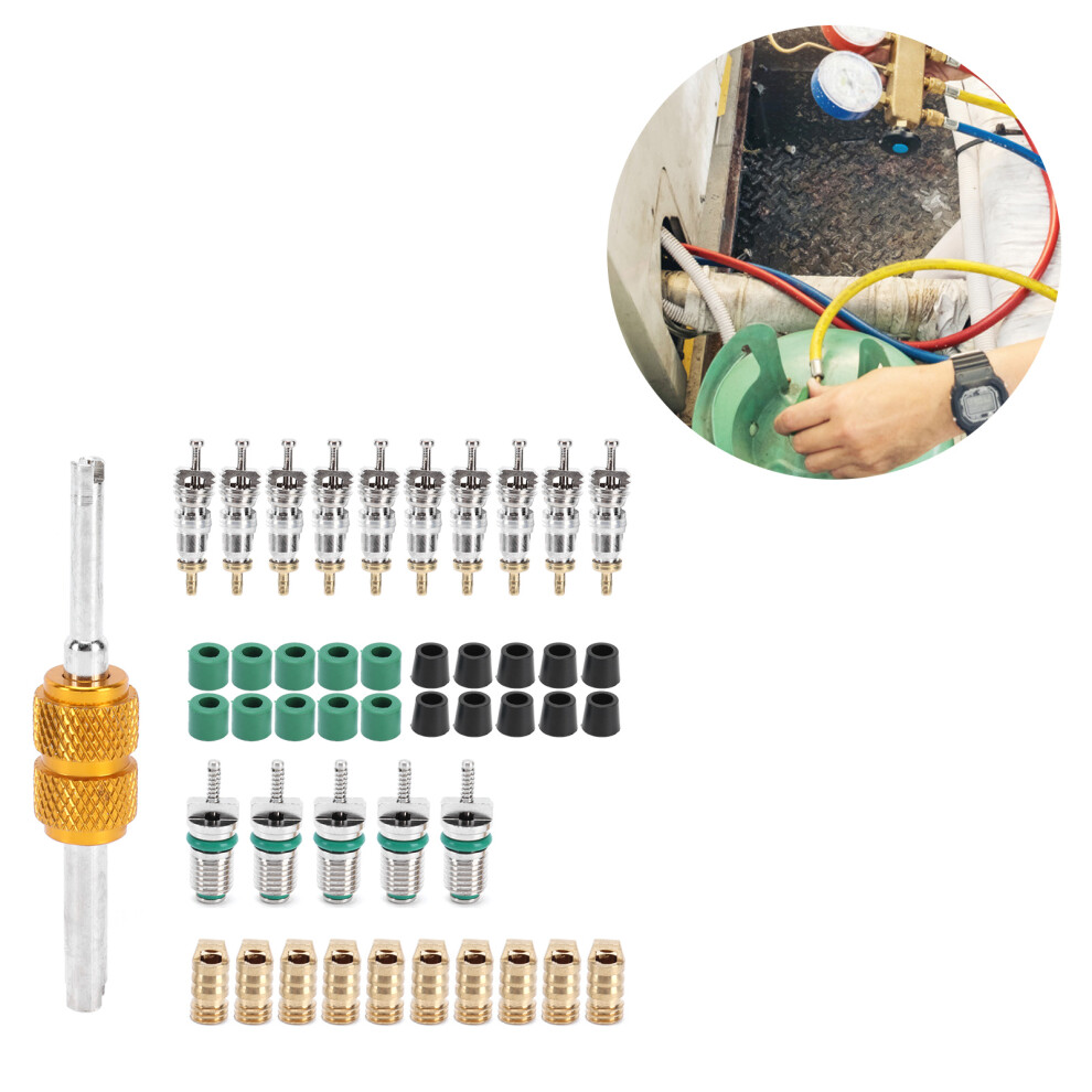46Pcs A/C Valve Core Remover Kit For R410 R22 R134a Refrigerant Pipes 6951359176981