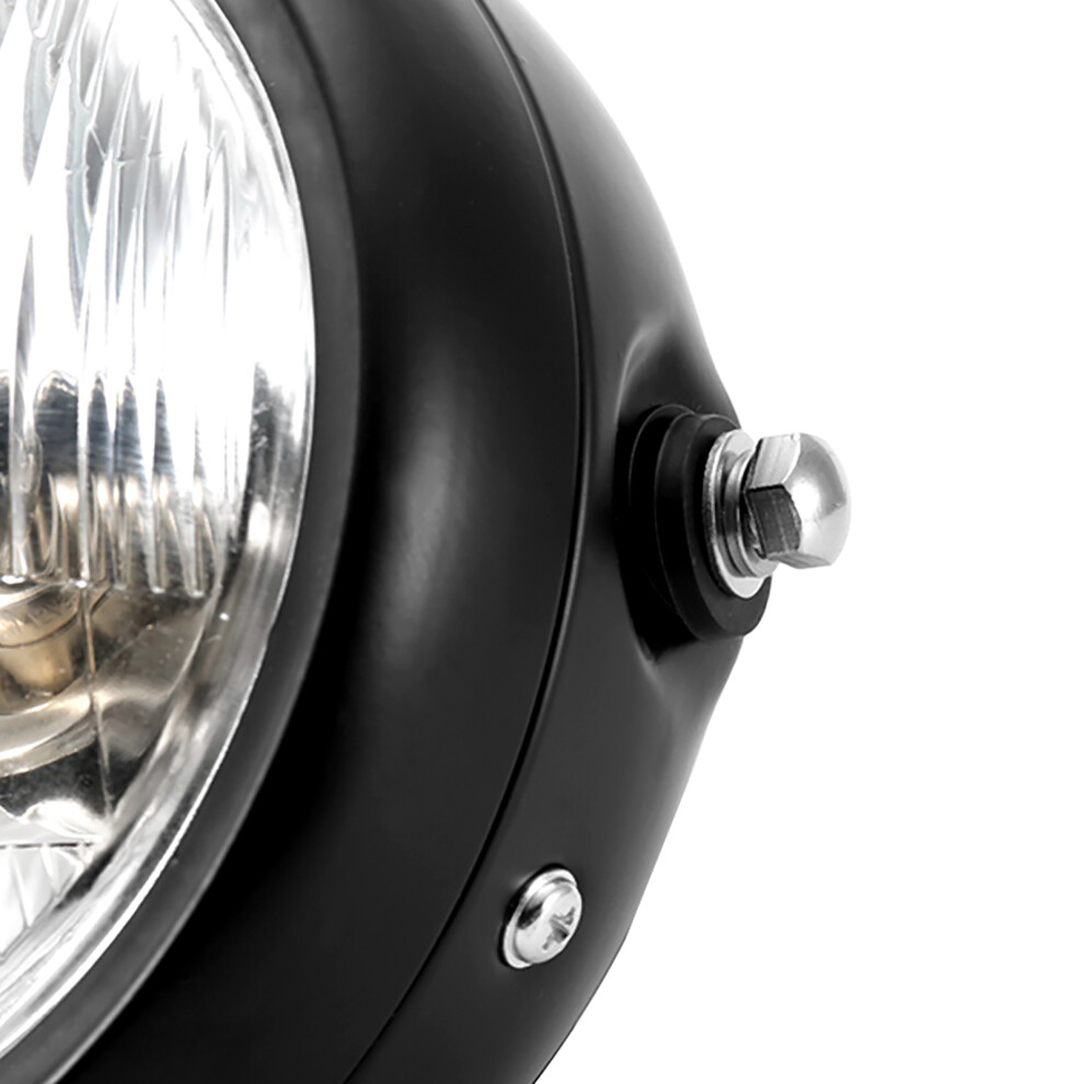 Universal Motorcycle Headlight, Shell, Lens, 35W, 5.75In Black/White 8431359177235