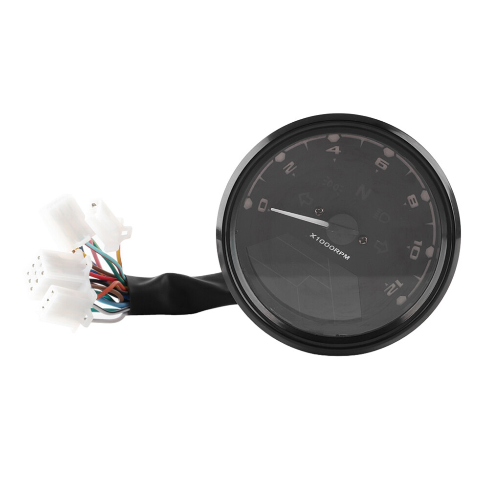 Motorcycle Led Backlight Digital Tachometer Speedometer 12000Rpm Black 5051359177535