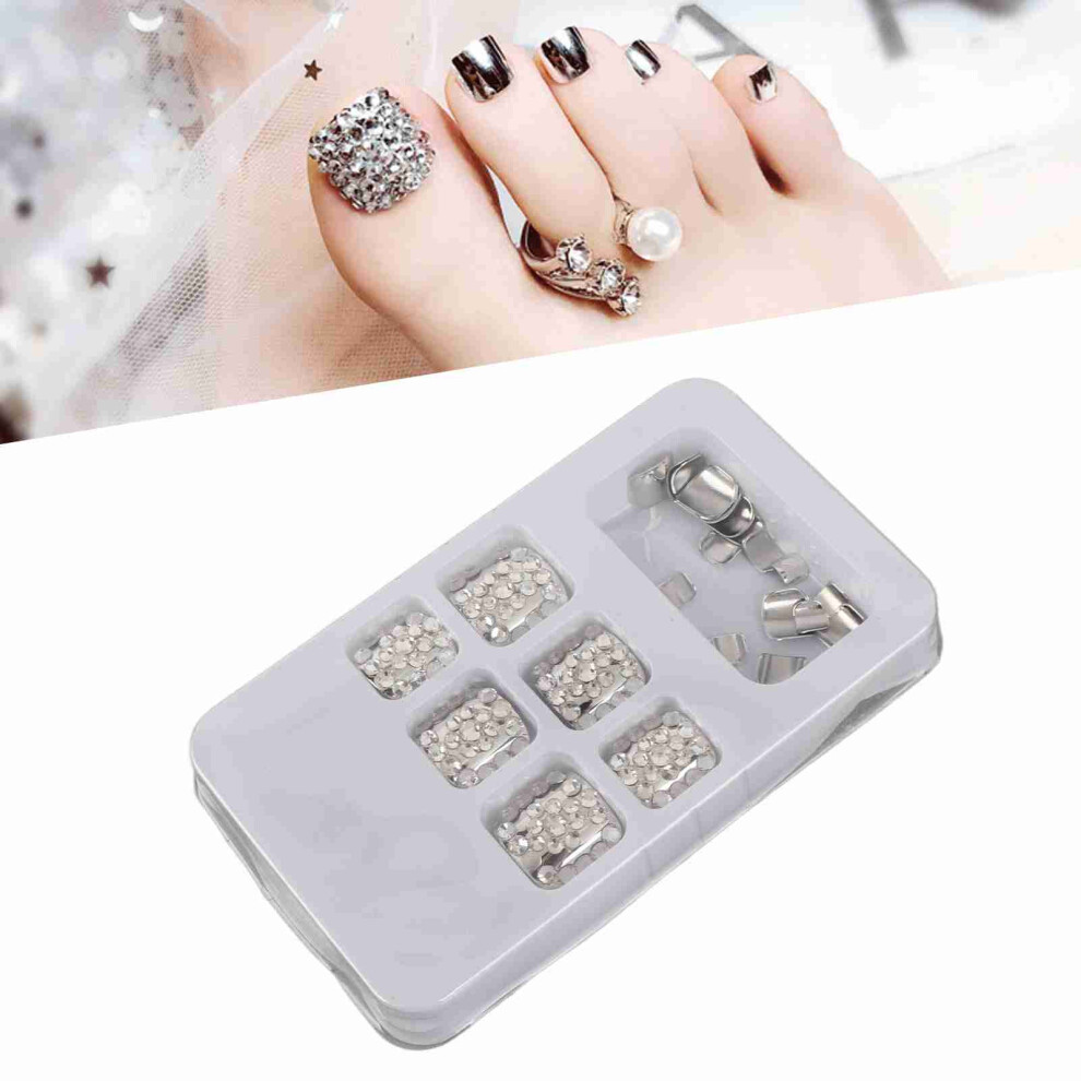 Women Artificial Toe Nails 24pcs Summer Shining Fake Full Cover Toenails