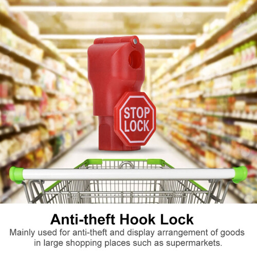 100 Pcs Anti-theft Hook Lock for Shelves, 4.5mm, ABS, Secure Display 2