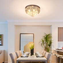 HOMCOM Crystallite Ceiling Light Modern Chandelier w/ 7 E14 Fittings Bedroom