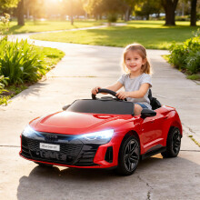 HOMCOM Audi RS e-tron GT Licensed 12V Kids Electric Ride on W/ Remote, Red