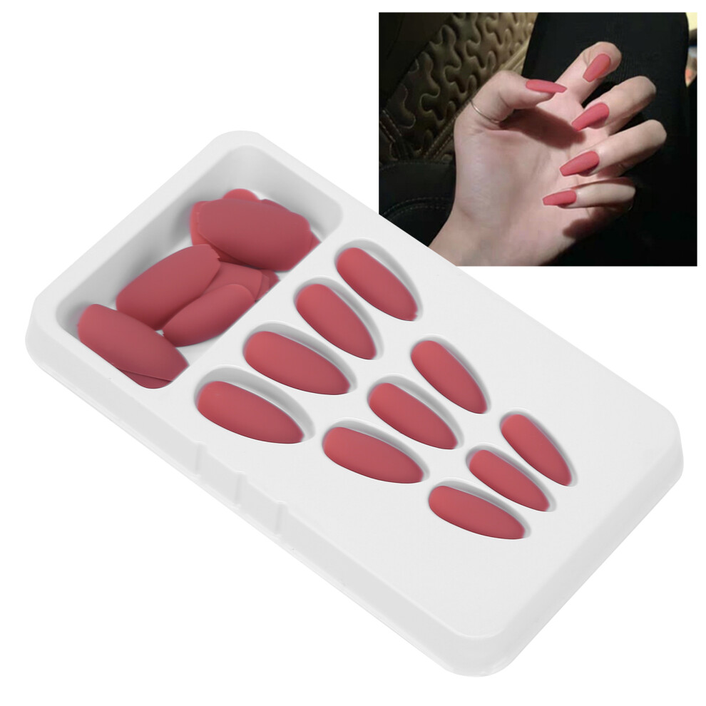 24Pcs Matte Pure Color Fake Nails Set Full Cover False Tips F126