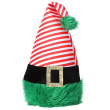 Santa Hat Christmas Santa Costume Plush-Striped woolen hat