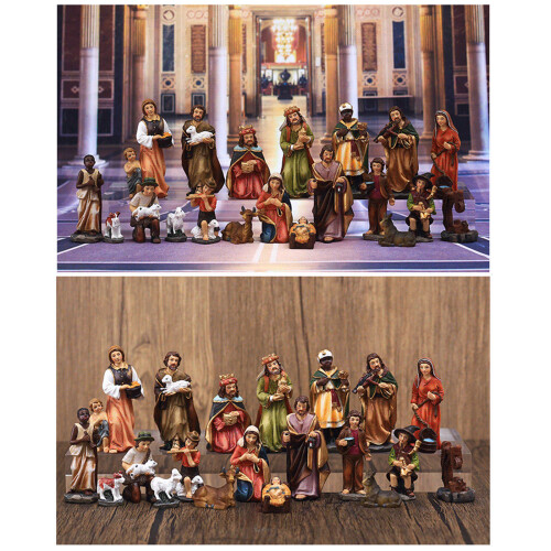 Christmas Nativity Scene Set Manger Ornament Religious Figures 1