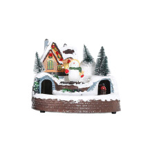 Gloeiend kerstboomtreinbeeldje met-Sneeuwmanstijl