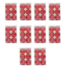 10Pcs Christmas Tree Baubles Festives Season-transparent red