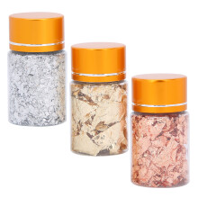 Gold Metallic Leaf Flakes 3PCS for Nail Art & Crafting Silver & Gold Effects