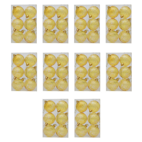 10pcs/pack Plastic Christmas Baubles for-Transparent yellow