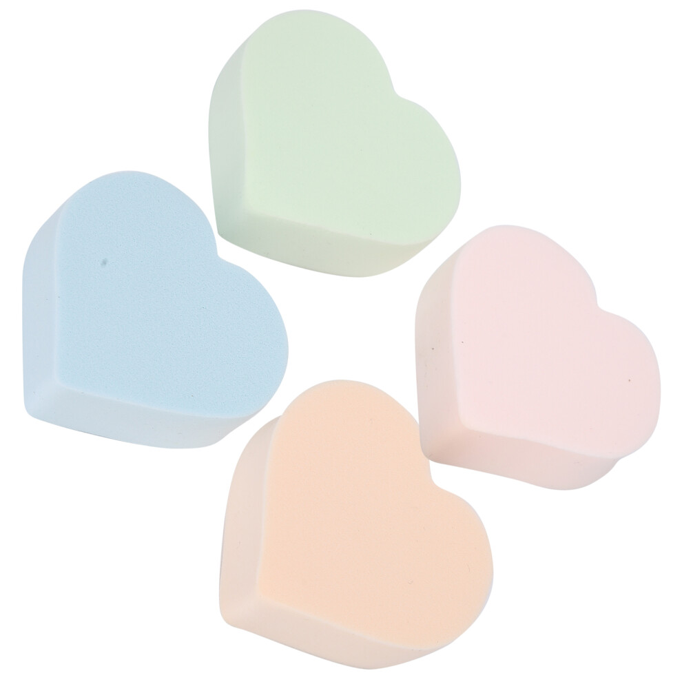 Blender Sponge Set 4Pcs: Heart Shape for Perfect Wet/Dry Makeup