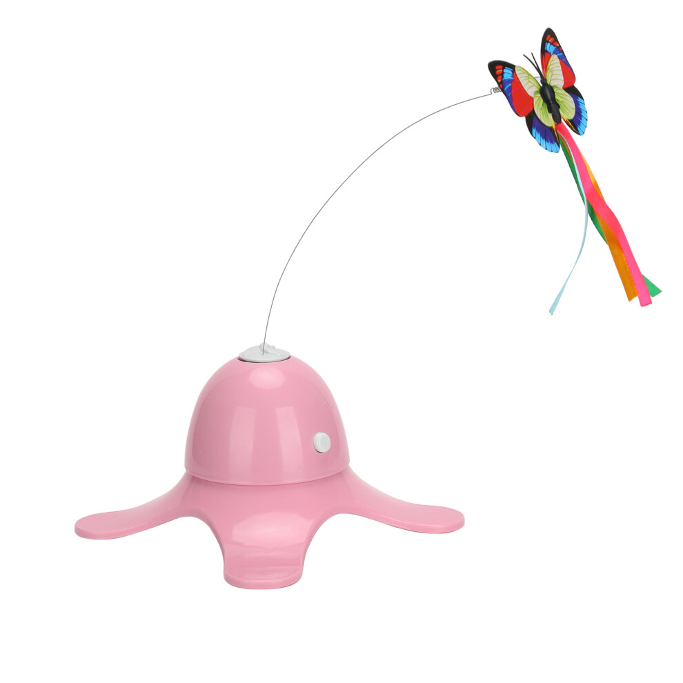 Electric Butterfly Cat Toy with Flashing Lights, 11.6x10.5cm Pink-image-OPC-PMTMBFW-NEW