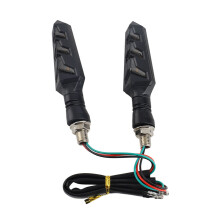 Motorrad Y-förmige LED-Kurvenlichter Paar, 12V, Gelb, Flexibles Gummi