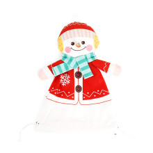 Kerstcadeauzakjes met trekkoord Kleurrijke Kerstman Sneeuwman-B