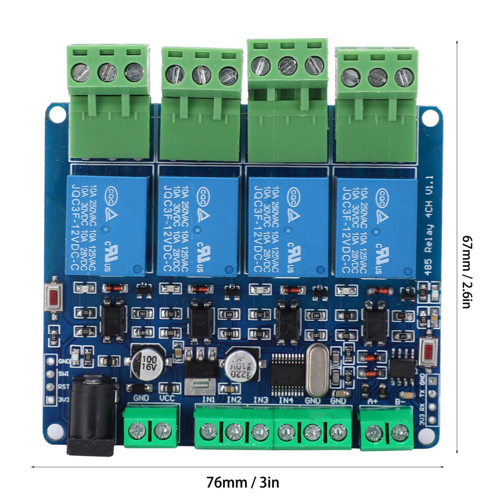 High-Accuracy 4-Channel 12V Relay Module Rs485/Ttl Compatible For Automation 3621359189740