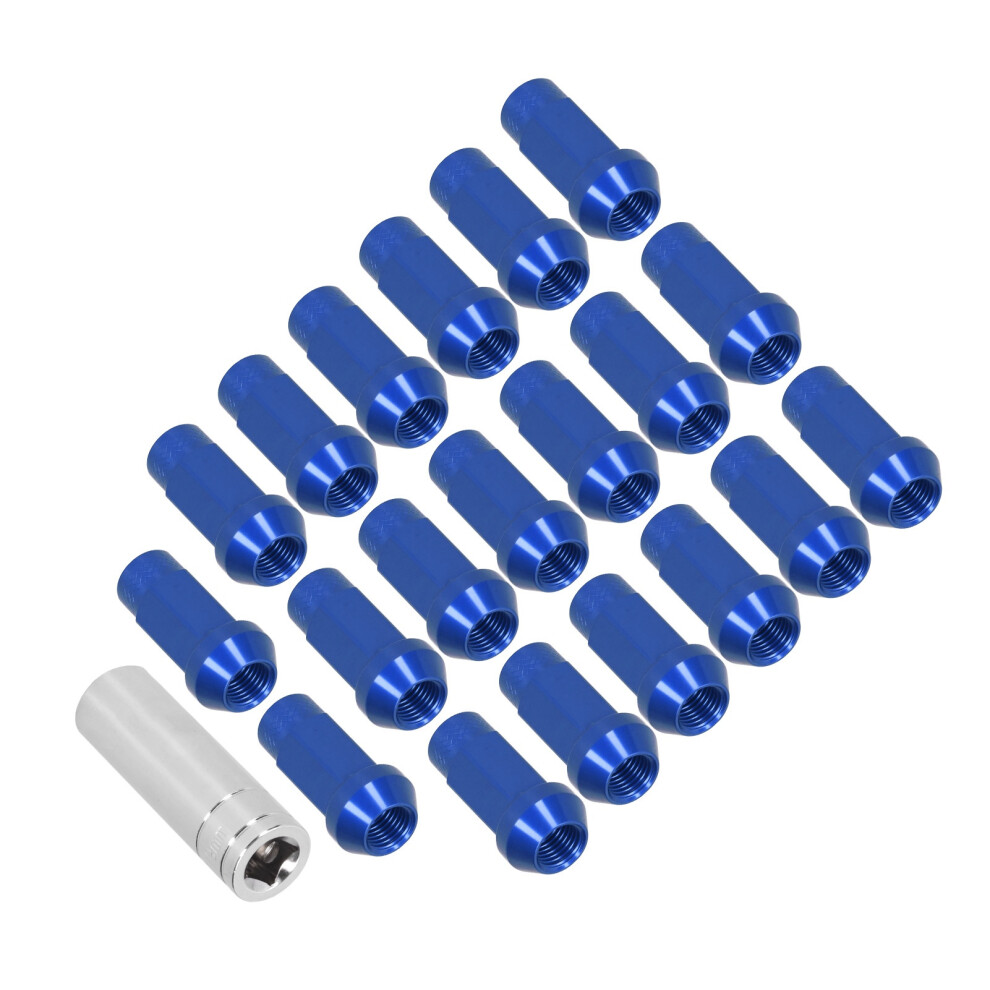 20Pcs M14x1.5 Aluminum Locking Lug Nuts 50Mm 2In Height Blue 5041359190313