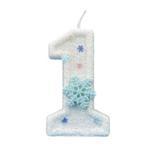 Winter Snowflake Themed Birthday Number Candle Anniversary-1