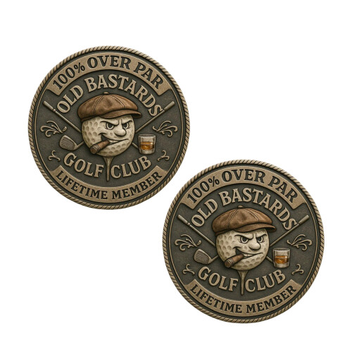 Golf Ball Marker Golf Accessories Over Par Old-2 pieces