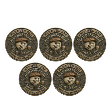 Over Par Old Bastards Golf Coin Humorous Golfer-5 pieces