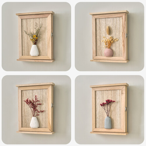Space Saving Entryway Key Organizers With-White yellow flower 1