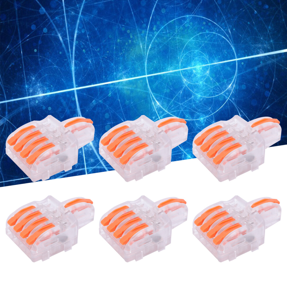 20Pcs Ttype Wire Connectors 1 In 4 Out Copper Terminals Orange 9481359193239