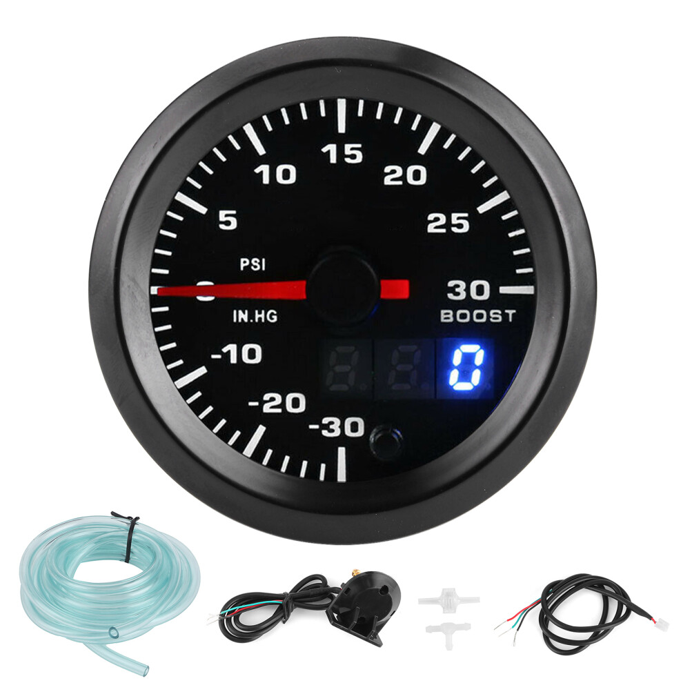 52Mm Universal 7 Colors Led Turbo Boost Meter Psi Pressure Gauge Digital Display 8071359194957