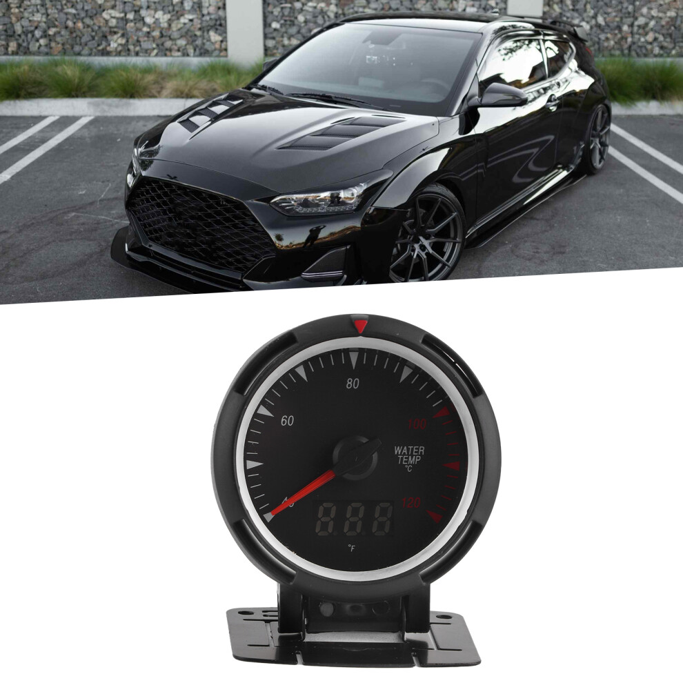 2.5In Water Temp Gauge 40-120C Lcd Display For Dc12v Car, White/Light 5061359195644
