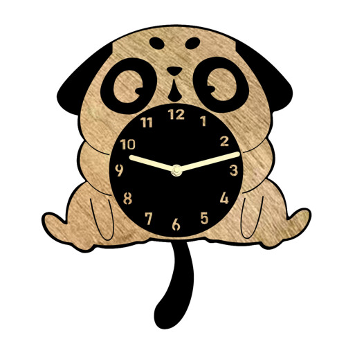 Wall Clock,Dog Wall Clock Battery Operated Silents None Ticking