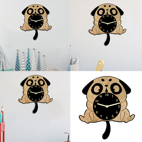 Wall Clock,Dog Wall Clock Battery Operated Silents None Ticking 1