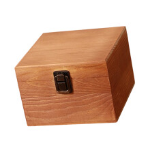 Natural Wood Jewelry Box Hinged Lid Wedding Party-S Retro Color