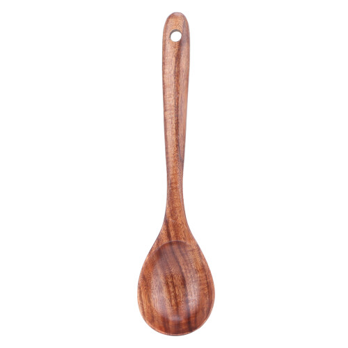Teak Soup Spoon with Long Handle – Hand Polished, 26x6cm 1